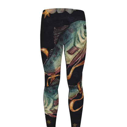 Watercolor Pisces Zodiac Sign Print Men's leggings