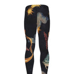 Watercolor Pisces Zodiac Sign Print Men's leggings