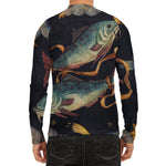 Watercolor Pisces Zodiac Sign Print Men's Long Sleeve Rash Guard