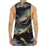Watercolor Pisces Zodiac Sign Print Men's Muscle Tank Top