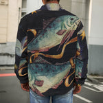 Watercolor Pisces Zodiac Sign Print Men's Shirt Jacket