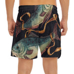 Watercolor Pisces Zodiac Sign Print Men's Split Running Shorts