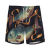 Watercolor Pisces Zodiac Sign Print Men's Sports Shorts