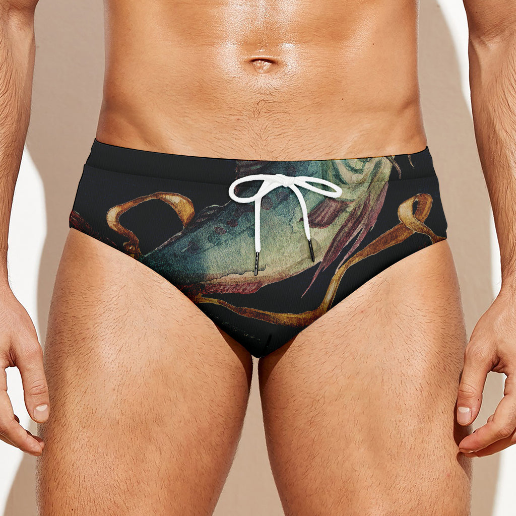 Watercolor Pisces Zodiac Sign Print Men's Swim Briefs