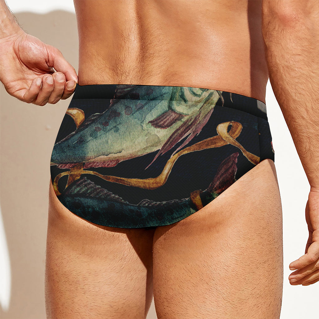 Watercolor Pisces Zodiac Sign Print Men's Swim Briefs