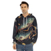 Watercolor Pisces Zodiac Sign Print Men's Velvet Pullover Hoodie