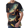 Watercolor Pisces Zodiac Sign Print Men's Velvet T-Shirt