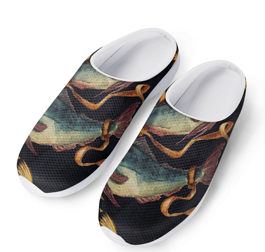 Watercolor Pisces Zodiac Sign Print Mesh Casual Shoes