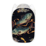Watercolor Pisces Zodiac Sign Print Mesh Laundry Hamper