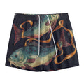 Watercolor Pisces Zodiac Sign Print Mesh Shorts