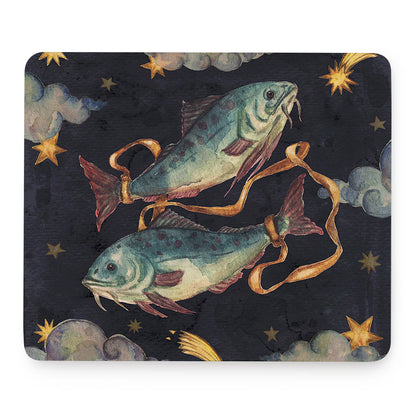 Watercolor Pisces Zodiac Sign Print Mouse Pad