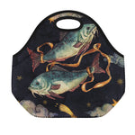 Watercolor Pisces Zodiac Sign Print Neoprene Lunch Bag