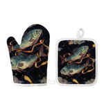 Watercolor Pisces Zodiac Sign Print Oven Mitt And Pot Holder Set