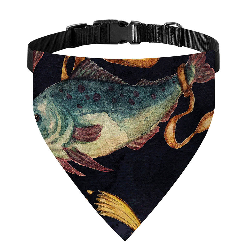Watercolor Pisces Zodiac Sign Print Over The Collar Dog Bandana