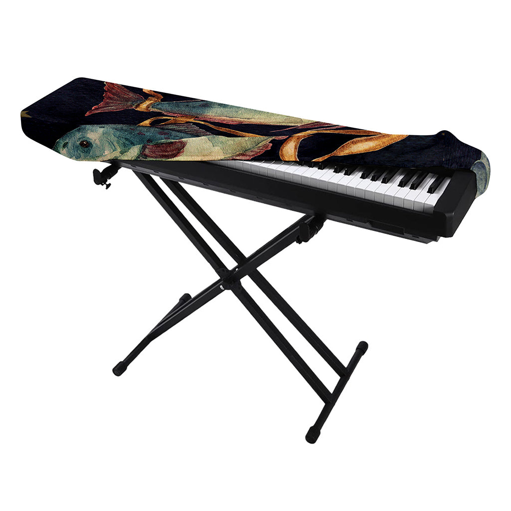 Watercolor Pisces Zodiac Sign Print Piano Keyboard Cover