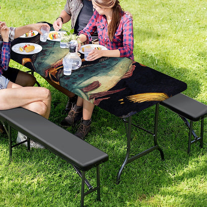 Watercolor Pisces Zodiac Sign Print Picnic Table Cover