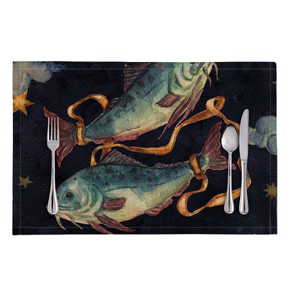 Watercolor Pisces Zodiac Sign Print Placemat