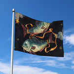 Watercolor Pisces Zodiac Sign Print Polyester Flag