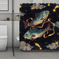 Watercolor Pisces Zodiac Sign Print Polyester Shower Curtain