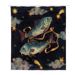 Watercolor Pisces Zodiac Sign Print Polyester Shower Curtain