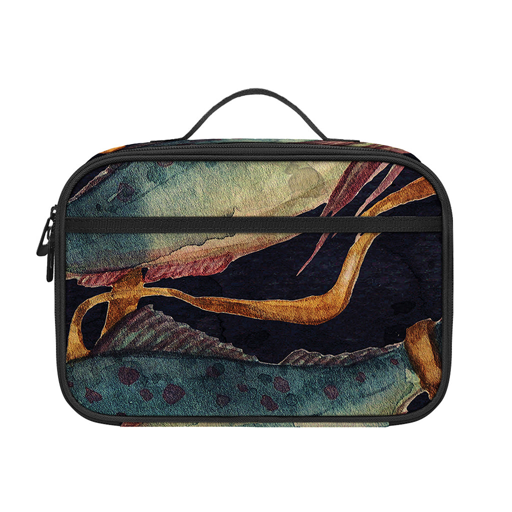 Watercolor Pisces Zodiac Sign Print Portable Lunch Bag