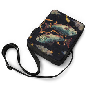 Watercolor Pisces Zodiac Sign Print Rectangular Crossbody Bag