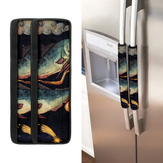 Watercolor Pisces Zodiac Sign Print Refrigerator Handle Covers