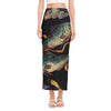 Watercolor Pisces Zodiac Sign Print Side Slit Maxi Skirt