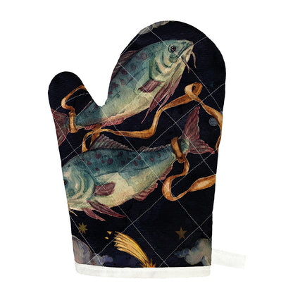 Watercolor Pisces Zodiac Sign Print Single Oven Mitt