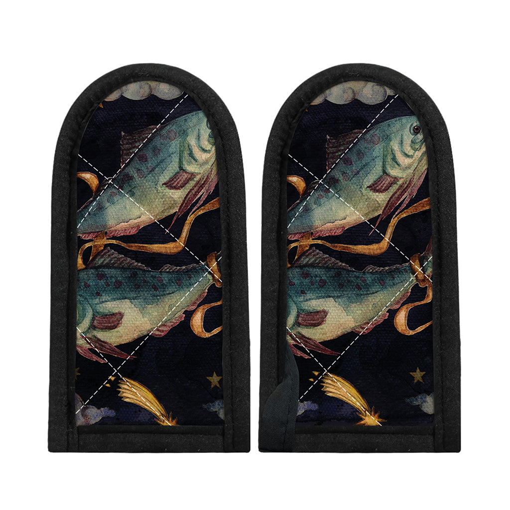 Watercolor Pisces Zodiac Sign Print Skillet Handle Cover