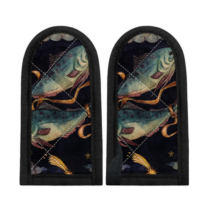 Watercolor Pisces Zodiac Sign Print Skillet Handle Cover