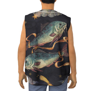 Watercolor Pisces Zodiac Sign Print Sleeveless Baseball Jersey