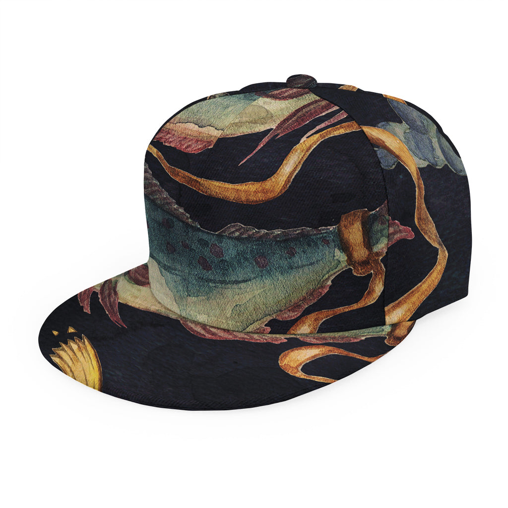 Watercolor Pisces Zodiac Sign Print Snapback Cap