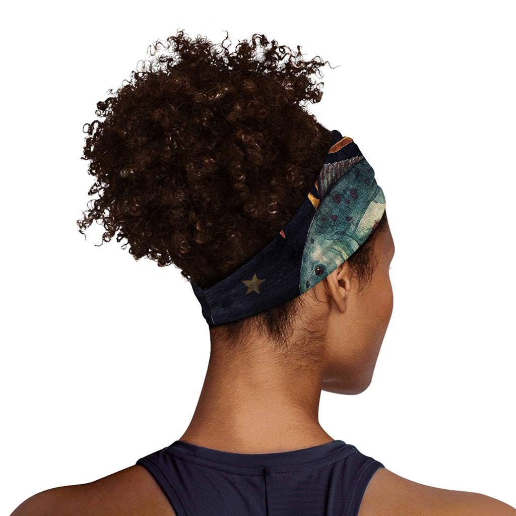Watercolor Pisces Zodiac Sign Print Sports Headband