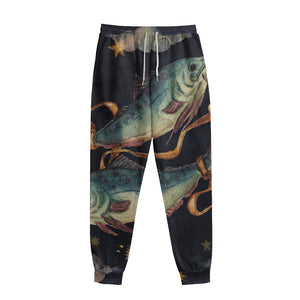 Watercolor Pisces Zodiac Sign Print Sweatpants