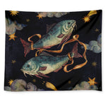 Watercolor Pisces Zodiac Sign Print Tapestry