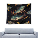 Watercolor Pisces Zodiac Sign Print Tapestry