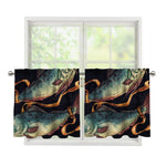 Watercolor Pisces Zodiac Sign Print Tier Curtains