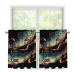 Watercolor Pisces Zodiac Sign Print Tier Curtains