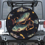 Watercolor Pisces Zodiac Sign Print Tire Cover