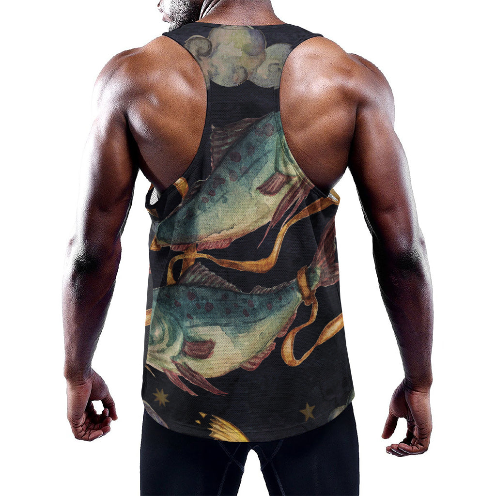 Watercolor Pisces Zodiac Sign Print Training Tank Top