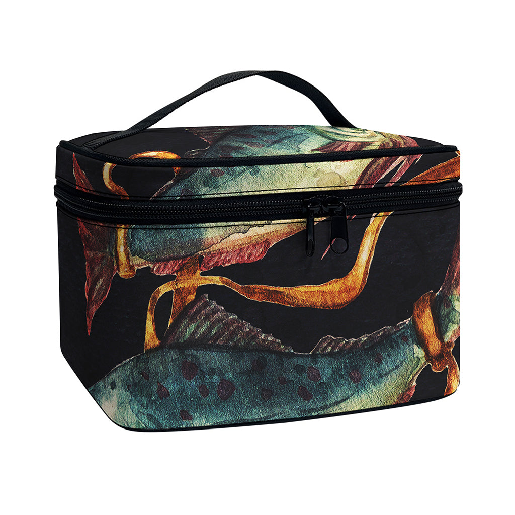 Watercolor Pisces Zodiac Sign Print Travel Makeup Bag