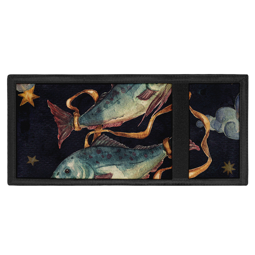 Watercolor Pisces Zodiac Sign Print Trifold Wallet