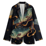 Watercolor Pisces Zodiac Sign Print Women's Blazer