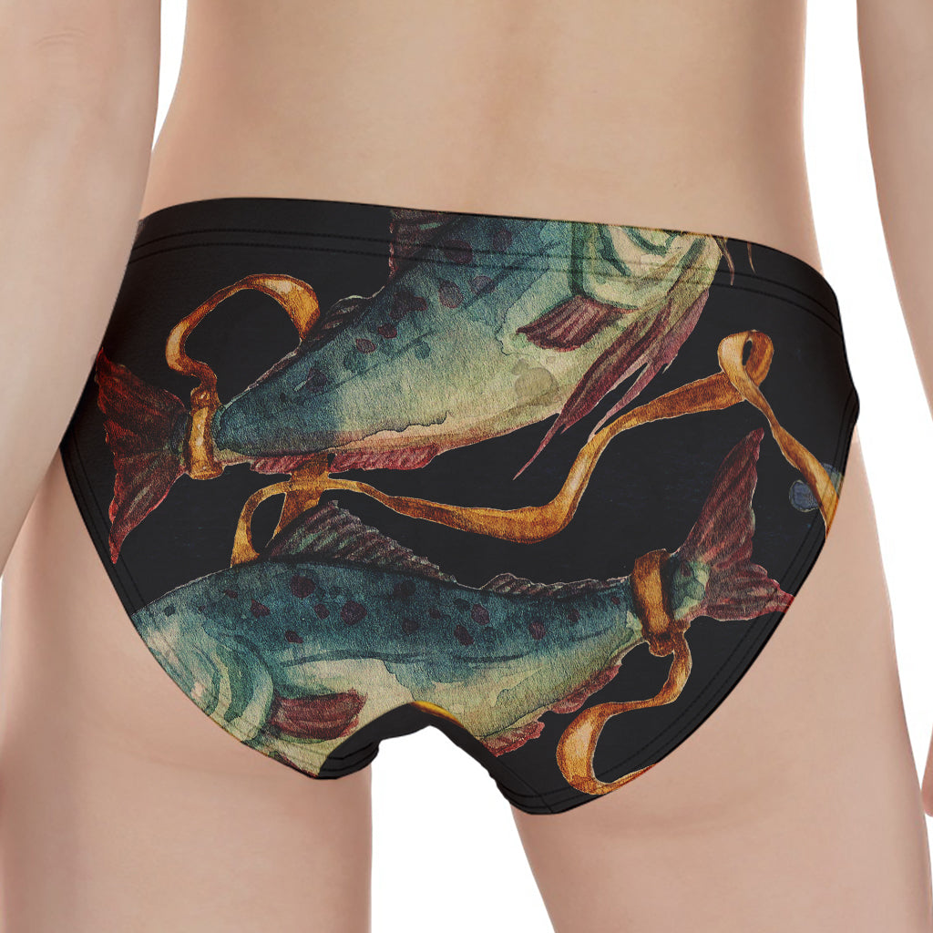 Watercolor Pisces Zodiac Sign Print Women's Panties