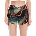 Watercolor Pisces Zodiac Sign Print Women's Split Running Shorts