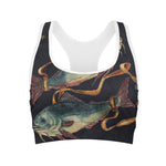 Watercolor Pisces Zodiac Sign Print Women's Sports Bra