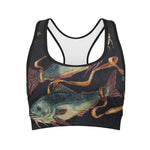 Watercolor Pisces Zodiac Sign Print Women's Sports Bra