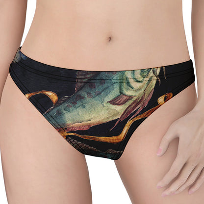 Watercolor Pisces Zodiac Sign Print Women's Thong