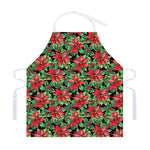 Watercolor Poinsettia Pattern Print Adjustable Apron